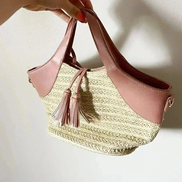 NWOT Nordstrom  sole/society Blush/Wicker Basket Bag Nordstrom - Picture 1 of 4